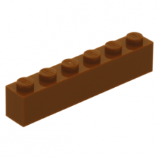 LEGO kocka 1x6, sötét narancssárga (3009)